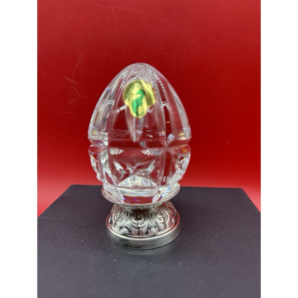Waterford Crystal Annual EGG on Repousse Silver Stand 2000 11th Edition Ireland